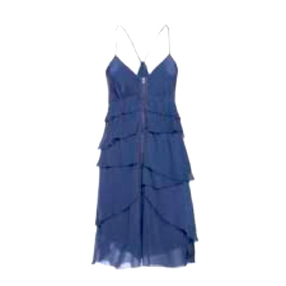 Wilfred /Dresses /Wilfred 100% Silk Zip Front Lined Tiered Raw Hem Size 4 Dress